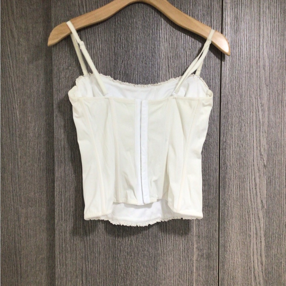 On Gossamer Ivory Eyelet Spaghetti Strap Corset Top - Picture 2 of 3